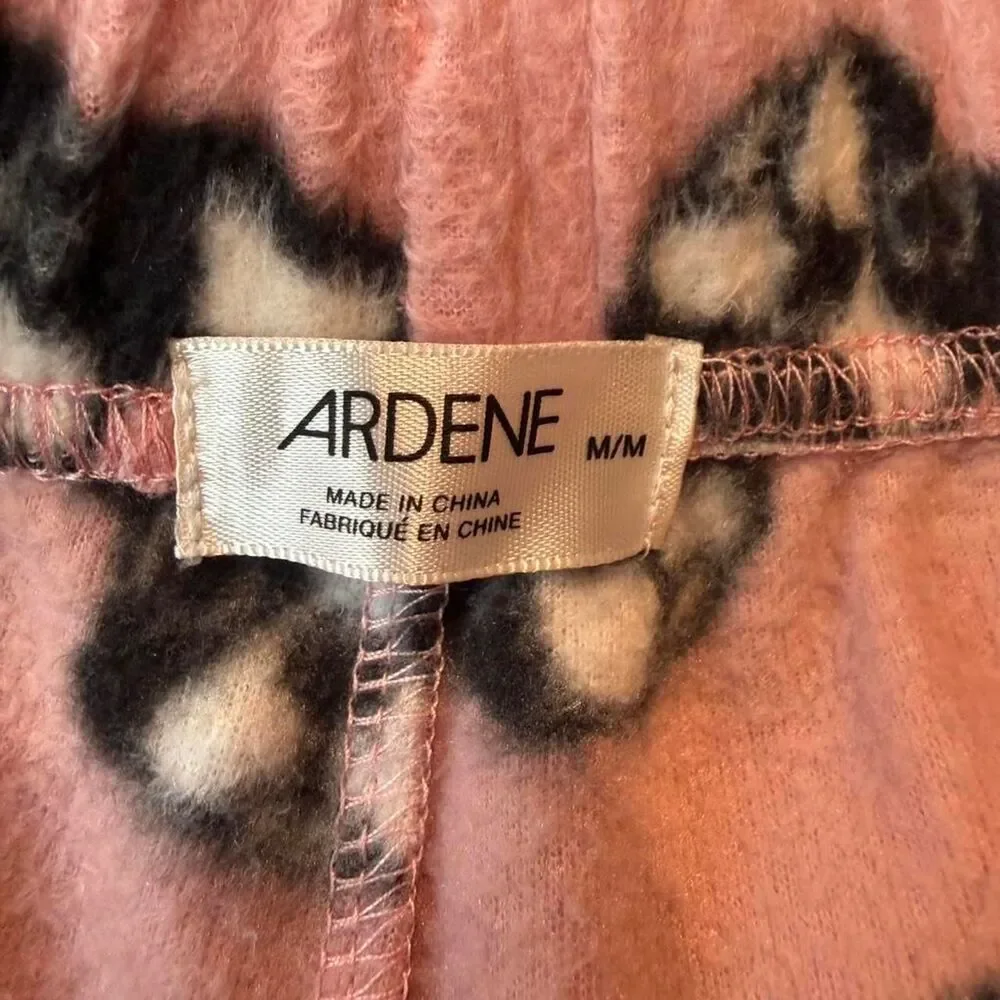 Ardene pink fleece French bulldog print fleece pajama pants Size M